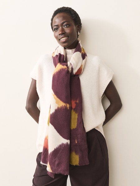 Burgundy Red Midweight Woven Blanket Scarf (W25324) | 90 QAR