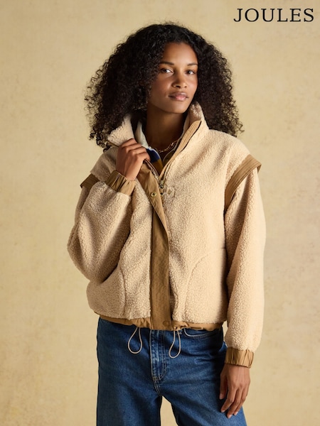 Joules Cream 2 in 1 Borg Full Zip Fleece (W25343) | €147