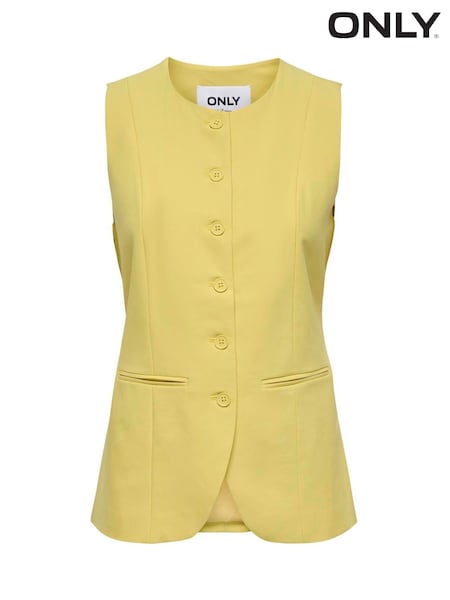 ONLY Yellow High Neck Longline Waistcoat (W25349) | €53