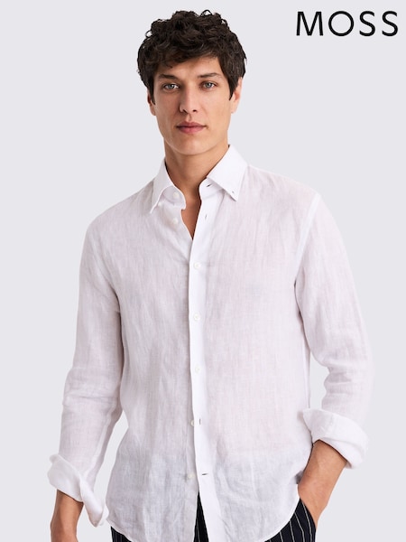 MOSS Button Down Collar Linen Shirt (W25362) | 4 206 грн