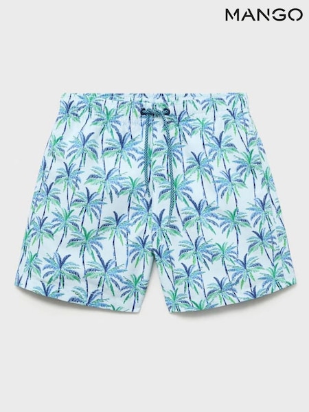 Mango Blue Palm Printed Swimming Shorts (W25368) | €25