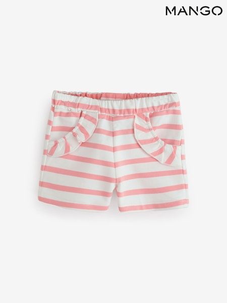 Mango Red Ruffle Pockets 100% Cotton Shorts (W25375) | €14