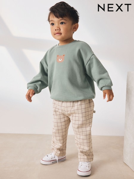 أزرق دب - Sweatshirt and Patterned Joggers Set (3mths-7yrs) (W25438) | ‏86 د.إ.‏ - ‏ 107‏ د.إ.