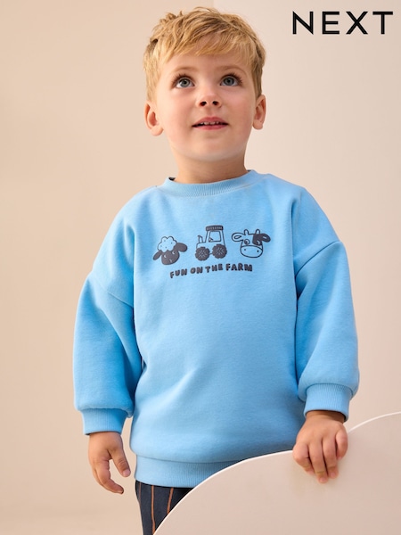 Blue Farm Animal - Sweatshirt and Patterned Joggers Set (3mths-7yrs) (W25441) | 24 € - 30 €