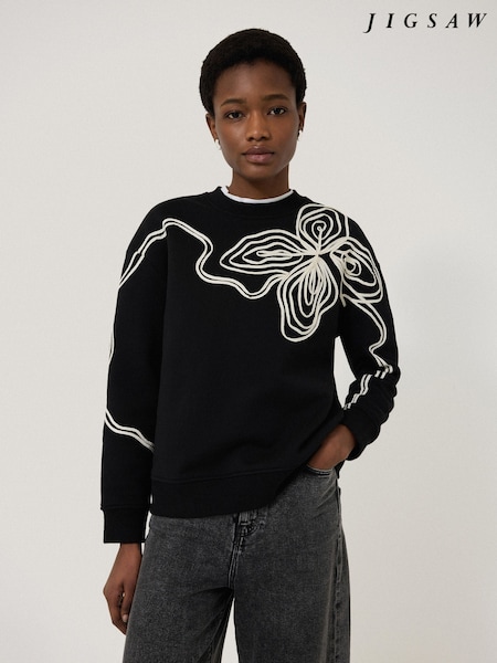 Jigsaw Black Cornelli SweatShirt (W25473) | ₪779
