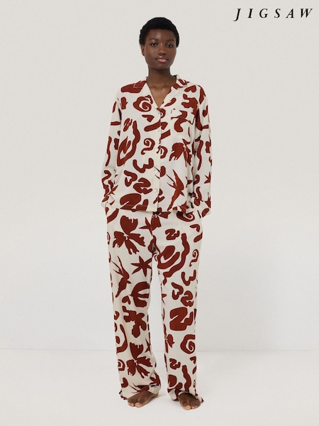 Jigsaw Red Abstract Kiss Full Length Pyjamas (W25481) | €101