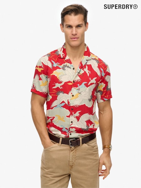 Superdry Red The Merchant Store Hawaiian Shirt (W25527) | €76