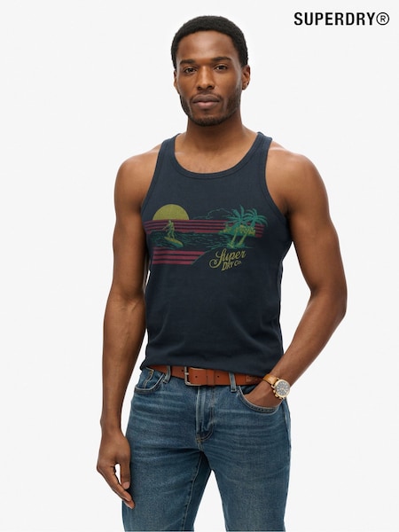 Superdry Blue Outdoor Stripe Vest (W25537) | 124 QAR
