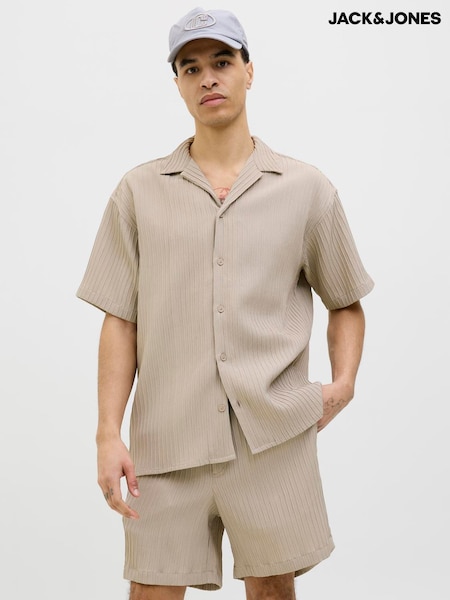 JACK & JONES Resort Collar Shirt and Short Set (W25566) | 335 LEI