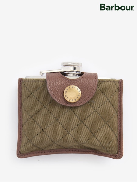 Barbour® Brown Quilted Padbury Hip Flask (W25574) | €58