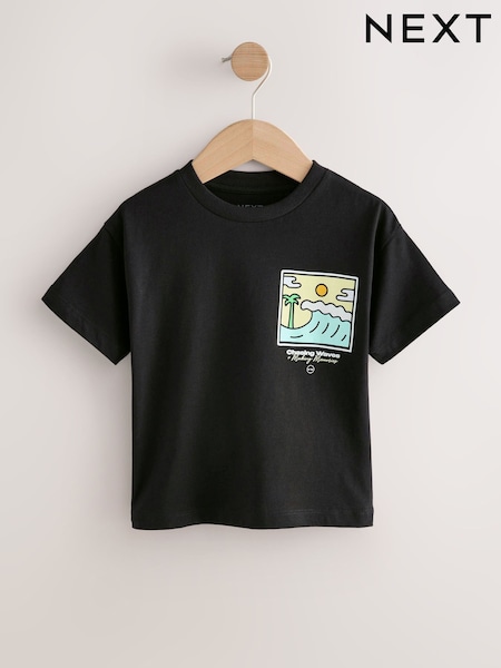 Black Scene 100% Cotton Short Sleeve Back Print T-Shirt (3mths-7yrs) (W25578) | €9 - €12