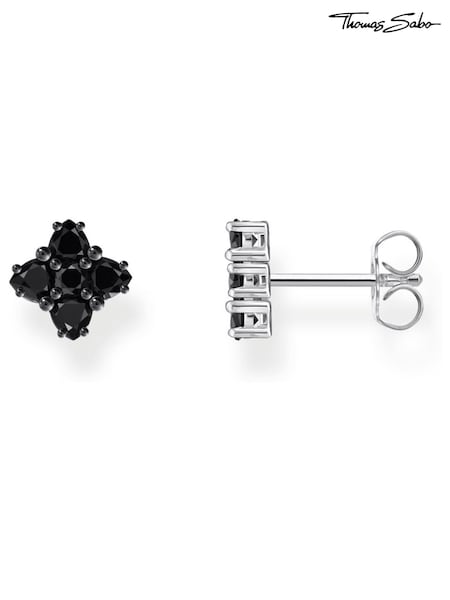 Thomas Sabo Black Floral Stud Earrings (W25684) | €114
