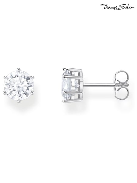 Thomas Sabo White Stud Earrings With Large Zirconia Stone (W25687) | €58