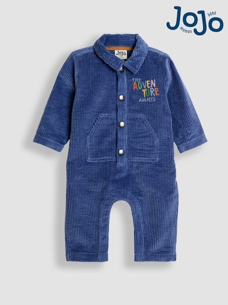 JoJo Maman Bébé Indigo Blue Adventure Awaits Cord Romper (W25768) | AED186 - AED210