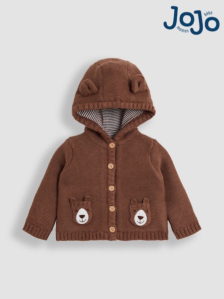 JoJo Maman Bébé Brown Bear Pocket Cardigan (W25777) | €44 - €45