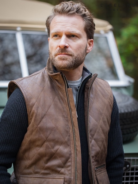 Lakeland Leather Brown Grike Gilet (W25852) | €301