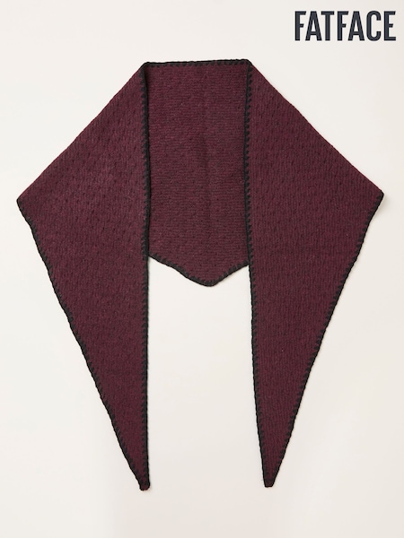 FatFace Burgundy Red Triangle Whipstitch Scarf (W25854) | €25.50