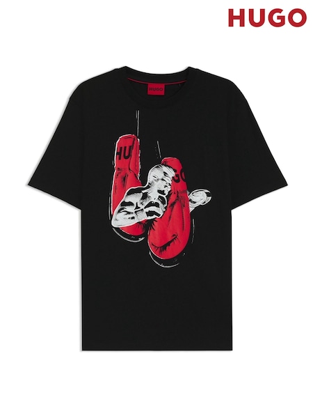 HUGO Black Boxing Gloves Print T-Shirt (W25929) | €60