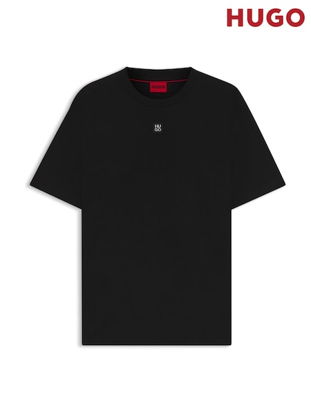 HUGO Black Metal Stack Logo T-Shirt (W25942) | AED460