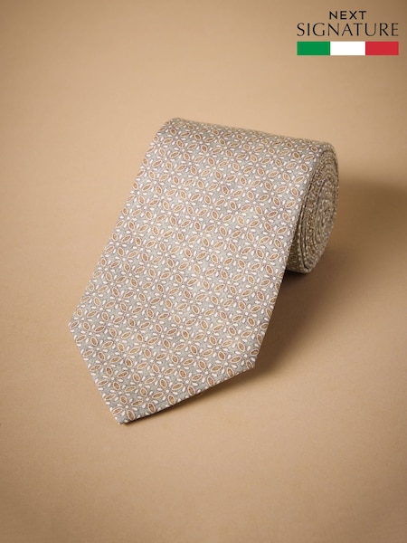 Green Signature Made In Italy Printed Paisley Tie (W25978) | AED153