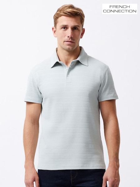 French Connection Cotton Blend Stretch Textured Stripe Button Polo Shirt (W26036) | 2 343 грн