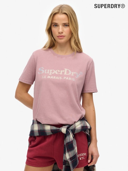Superdry Venue Metallic Relaxed 100% Cotton T-Shirt (W26070) | 223 LEI