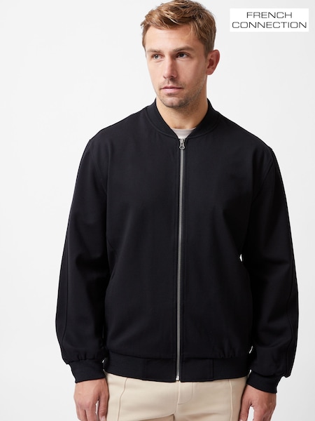 French Connection Black Scuba-Style Bomber Jacket (W26072) | €166