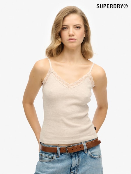 Superdry Essential Lace Trim 100% Cotton Cami Top (W26093) | €28