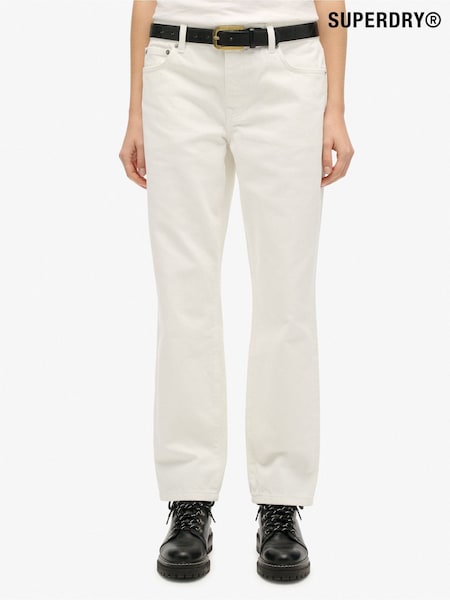 Superdry Cream Mid Rise Straight Leg Jeans (W26253) | €80