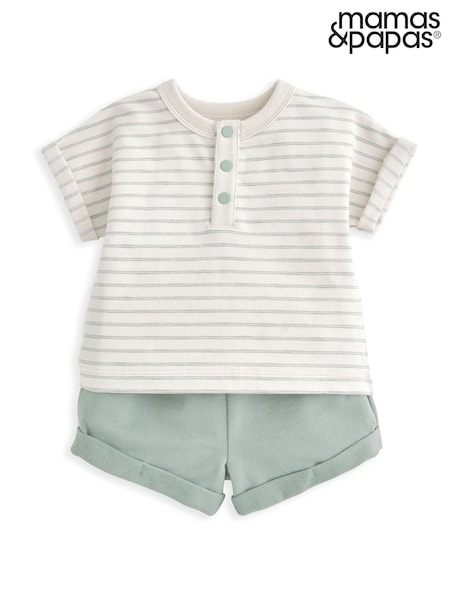 Mamas & Papas Striped Collar 100% Cotton Rompersuits (W26311) | 1,202 UAH