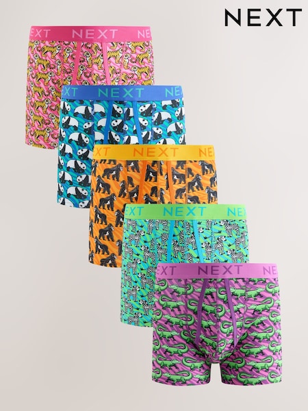 Bright Pink/Blue Animals Pattern - A-Front Boxers (W26321) | R$ 280