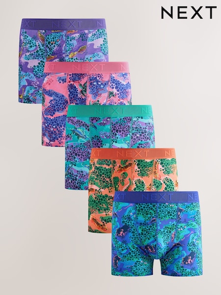 Bright Animal Pattern 5 Pack Trunks Boxers (W26330) | € 25