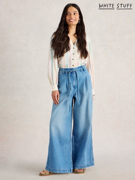 White Stuff Blue Sasha Wide Leg Jeans (W26352) | €106