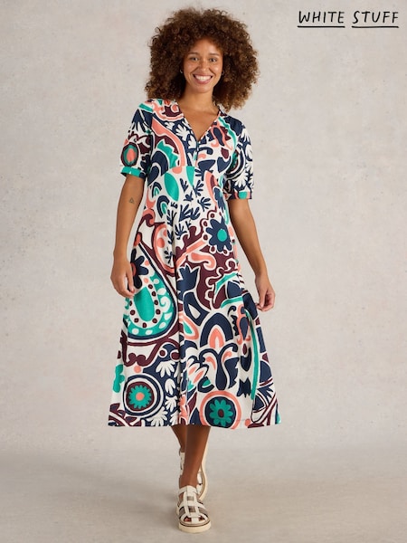 White Stuff Blue Megan Jersey Dress (W26357) | €83