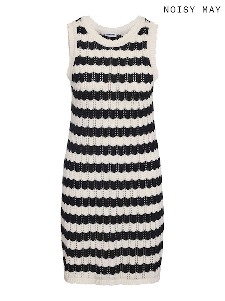 NOISY MAY Black Sleeveless Crochet Knitted Dress (W26410) | €40