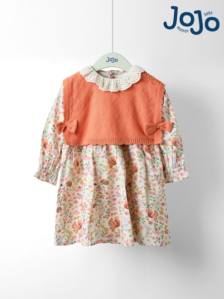 JoJo Maman Bébé Dress & Knitted Vest Set (W26415) | 54 € - 64 €