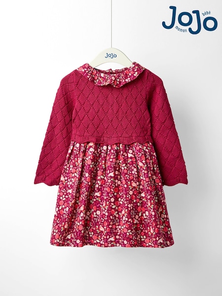 JoJo Maman Bébé Red Christmas Knitted Combo dress (W26436) | €48 - €57