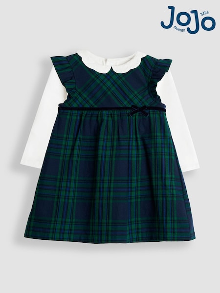 JoJo Maman Bébé Green Tartan Baby Dress & Body Set (W26441) | AED210 - AED221
