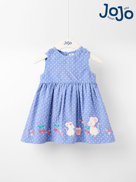 JoJo Maman Bébé Blue Appliqué Cord Dress and Top Set (W26443) | AED175 - AED210