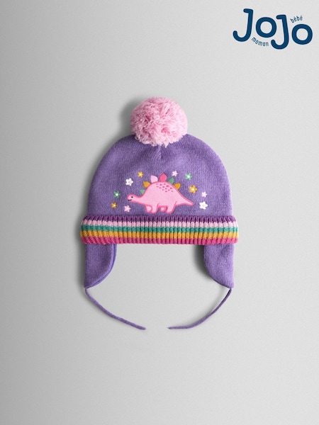 JoJo Maman Bébé Lilac Dino Embroidered Hat (W26483) | AED96