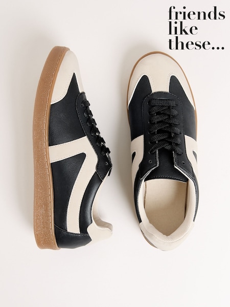 Черный - Friends Like These Lace Up Retro Gumsole Sports Trainers (W26586) | €45