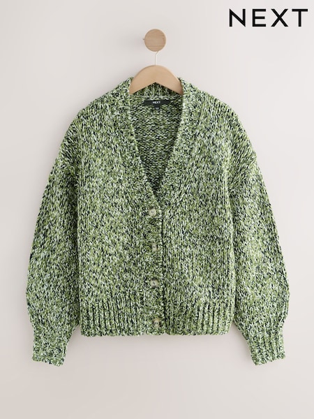 Multi verde - Twist Knitted Cardigan With Wool (W26588) | R$ 400