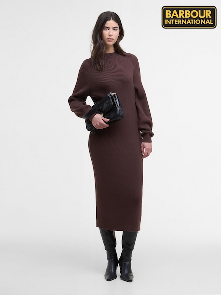Barbour® International Brown Kaia Knitted Midi Dress (W26657) | 688 QAR