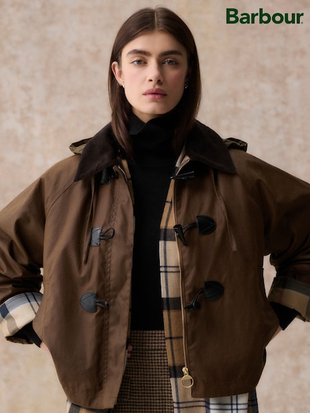 Barbour® Brown Myra Wax Duffle Coat (W26670) | €356