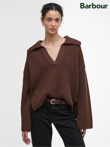 Barbour® Brown Robyn Knitted Jumper (W26672) | 740 QAR