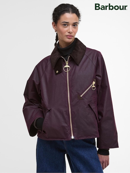 Barbour® Red Arlene Wax Jacket (W26676) | 1,842 QAR