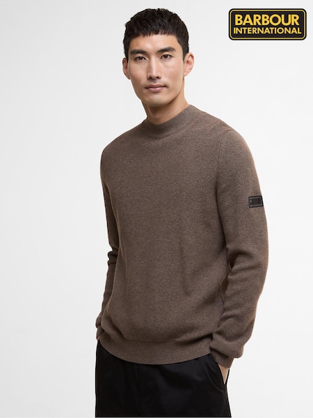 Barbour® International Crawley Crew Neck Brown Jumper (W26706) | €114