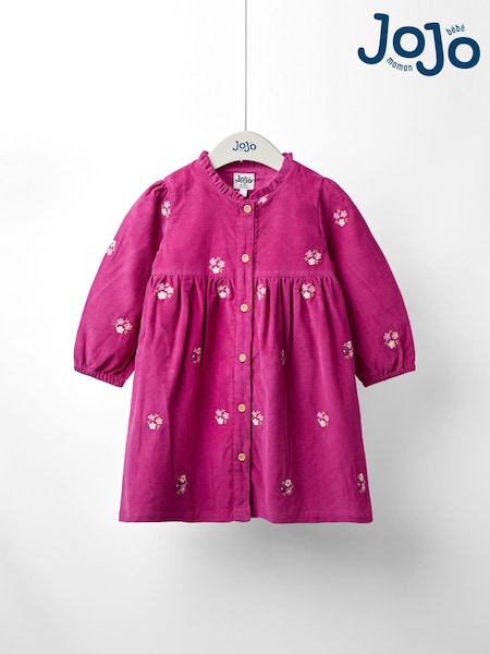 Roșu - JoJo Maman Bébé Embroidered Collar Cord Dress (W26834) | 209 LEI - 253 LEI
