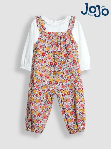 JoJo Maman Bébé Orange Dungarees (W26838) | AED186 - AED198