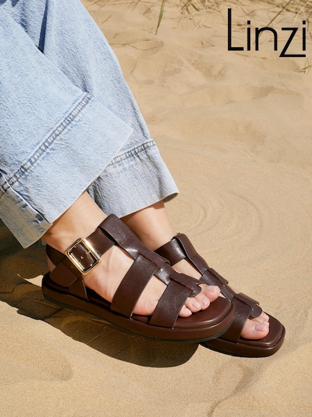 Linzi Brown Camden Padded Sock Gladiator Sandals (W26915) | €55